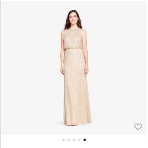 New with tags on! Adrianna Papell beaded dress with halter neckline